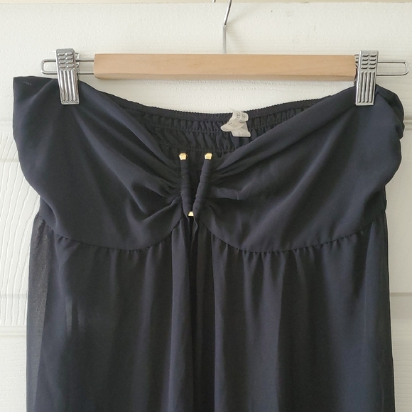 Victorias Secret Swim Cover Up. 47" Long. Sheer. Black Strapless. Size M - Picture 2 of 4